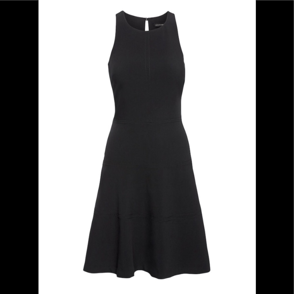 Stretch racer back fit and flare dress